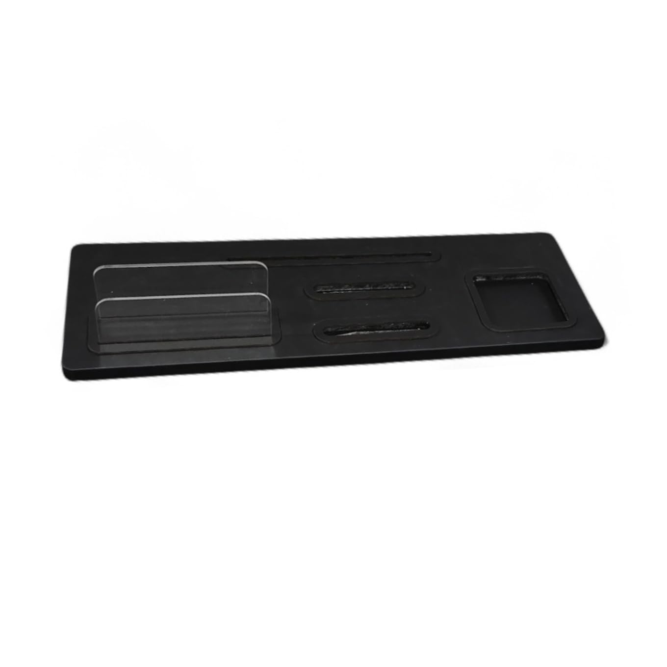 Oggettando Set Scrivania in eco pelle PU Nera, 5in1 Organizer con Supporto smartphone, Porta lettere, Porta bigliett, Portacarte adesive, Sottomano Ufficio, Casa (PU NERO)