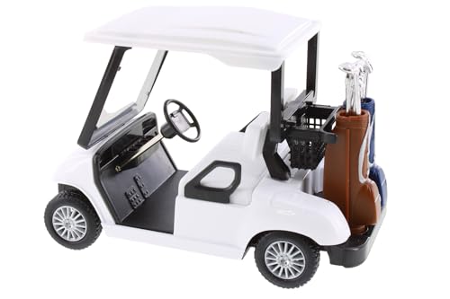 Modelo a escala 4.5" Golf Cart Kinsmart blanco miniatura 7