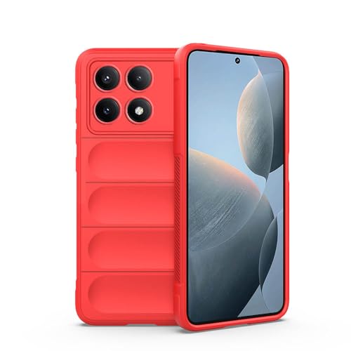 Image of Amazon Basics Mobile Cover for Poco X6 Pro 5G / Mi Redmi K70E 5G | Full Camera Protection | Liquid Silicon Case | Flexible Bumper Case for Poco X6 Pro 5G / Mi Redmi K70E 5G (Red)