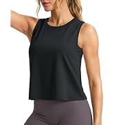 MAGCOMSEN Women's Workout Tank Tops Crop Athletic Sleeveless Summer Quick Dry Moisture Wicking To...