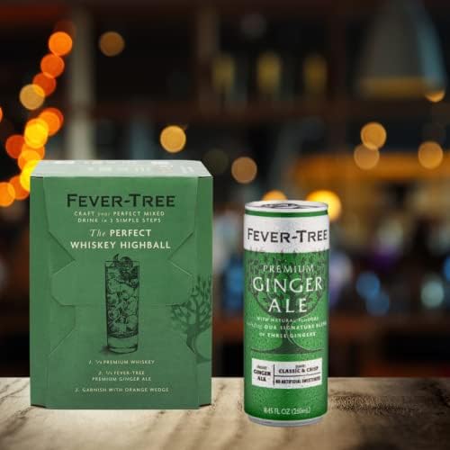 Image of Fever-Tree Ginger Ale - Premium Mixer for Cocktails and Mocktails, 8.45 fl oz Cans, Pack of 4 - Naturally Sourced, Non-GMO