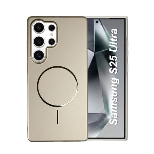 Image of AIBEX Ultra-Thin MagSafe Back Cover Case Compatible with Samsung S25 Ultra|Slim Fit Scratch-Resistant Matte |Magnetic Wireless Charging |Microfibre Lining | Camera Protection (PC Material) - Titanium