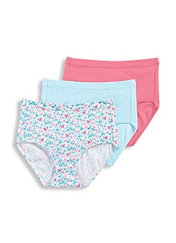 Image of Jockey Women's Underwear Elance Breathe Brief - 3 Pack, Light Teal /Painted Meadow /Pink Grapefruit, 6