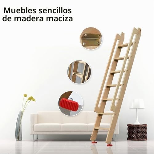 Escalera de altillo plegable de madera - Escaleras de pared que ahorran espacio para ático, ventana de escape, dormitorio, biblioteca