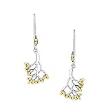 Keith Jack Jewelry, Tree of Life Hook Earrings, Small, 925 Sterling Silver & 18k Yellow Gold