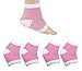Healthcom 2 Pairs Spa Moisturising Silicone Gel Heel Socks for Dry Hard Cracked Skin Moisturizing Open Toe Comfy Recovery Socks,Pink
