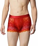 [ワコールメン] ボクサーパンツ 【レースボクサー】 フロント快適グラマラス 通気性 スカラ始末(裾部分) 前閉じ レース 下着 WT3826 メンズ OR