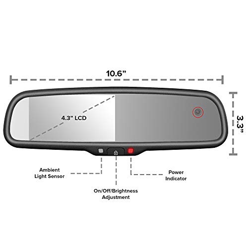 Master Tailgaters Rear View Mirror with Dual Camera HD DVR Dash Cam with Microphone + WiFi app (Records Forward and Inside Cabin Passengers)