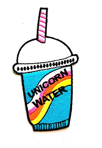 Nipitshop Patches Blue Fruity Cocktail Patch Mixed Drink Glass Cartoon Kids Patch Embroidered Iron On Patch for Clothes Backpacks T-Shirt Jeans Skirt Vests Scarf Hat Bag
