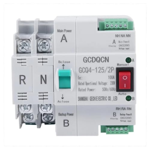 Interrupteur de transfert automatique double alimentation 2P 100A rail 35mm