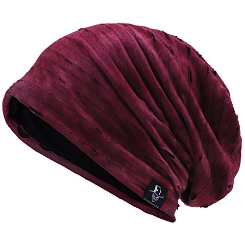 Preisvergleich Produktbild VECRY Herren Jersey Slouch Mütze Sommer Skullcap (C-Rot, Dünn Cool)