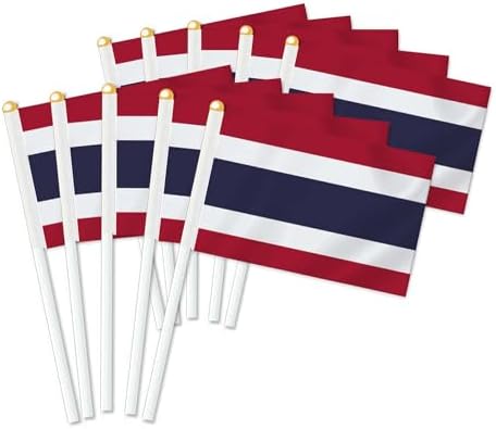 25PCS Thailand Handheld Small Flag, Thai Hand held Mini Decor Decoration Banner image 4