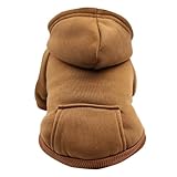 犬服 冬 ペット服 ベスト ペット服 秋 猫服 防寒 ベスト かわいい 洋服 袖なし フード付き タンクトップ もこもこ 柔軟 犬ウェアー お散歩用 わんこ用(S,茶色)