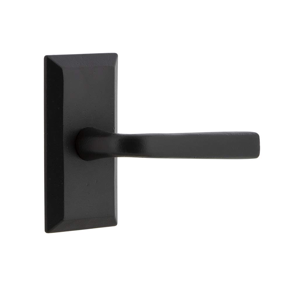 Ageless Iron Vale Plate Privacy with Lance Lever in Black Iron - Right Handed