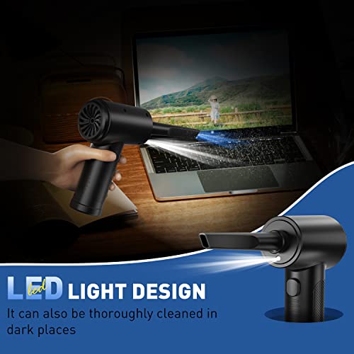 Kmm Compressed Air Duster, 7600Mah Keyboard Cleaner, No Canned Air Duster, Replacement For Compressed Air Can, 91000Rpm Electric Air Blower With Led Light #TOP4