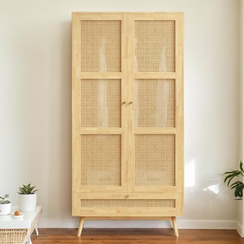 Moimhear Wardrobe with rail, 90 x 45 x 183 cm, 2 door wardrobe, b...