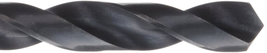 Precision Twist 2AB High Speed Steel Jobber Drill Bit, Black Oxide Finish, Round Shank, Spiral Flute, 118 Degree Point Angle, 9.60mm (Pack of 6)