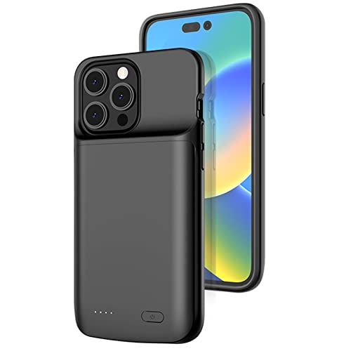 Battery Case for iPhone 14 Pro Max, 10000mAh Charging case for iPhone14ProMax, Slim Portable Power Bank Extended Rechargeable Charger Case Battery Pack Black