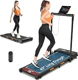 THERUN Walking Pad, 2 in 1 Foldable Treadmills for Home, 2.5HP Under Desk with Handle Bar, 16' Widened Running Belt, with Remote Control & LED Touch Screen