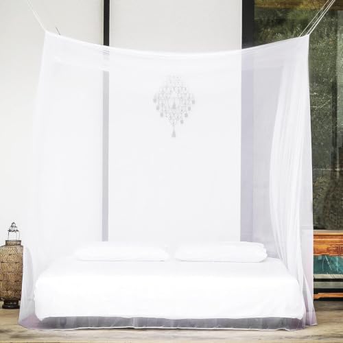 Miniatura 4 de Dexpally Mosquitera Para Cama De 60 X 250 X 1100cm Dosel Para Cama Matrimonio, Viajes, Cama Doble, Individual, Cuna O Cama Infantil Blanco