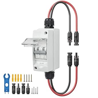 Solar Panel Disconnect Switch 1000V 60A PV Disconnect Switch Outdoor Miniature Circuit Breaker IP65 for Solar PV Homes Battery