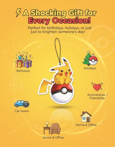 Image of PumpCar 2 pieces double-sided yellow pika hanging cartoon cherry-scented funny car air freshener Cool hanging for rearview mirror Car Interior Accessories Gifts