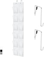 Vista 16 de GORILLA GRIP Organizador de zapatos sobre la puerta, 24 bolsillos grandes de malla transpirable, soporte de almacenamiento colgante que ahorra