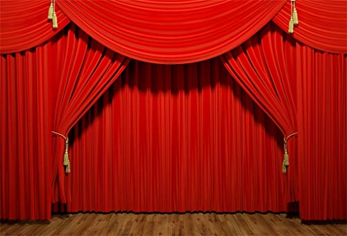 Yeele 10x8ft Stage Backdrop Red Velvet Curtain Background for Photography Interior Theatre Opera Performance Party Decoration Kids Children Adults Show Photo Booth Video Shoot Vinyl Studio Props