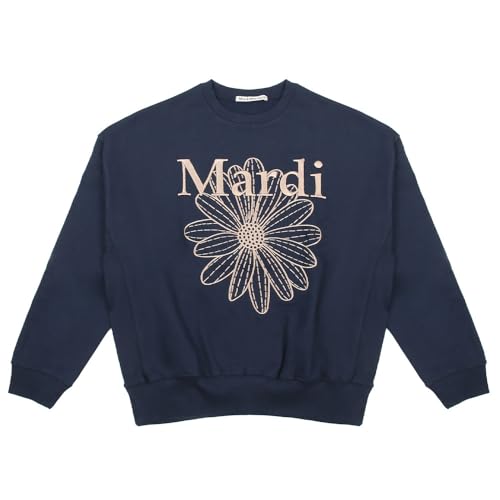 マルディメクルディ Mardi Mercredi スウェット SWEATSHIRT FLOWERMARDI NEEDLEWORK NAVY TAUPE 長袖 レディース 韓国 ファッション アパレル 刺繍ロゴ [並行輸入品]