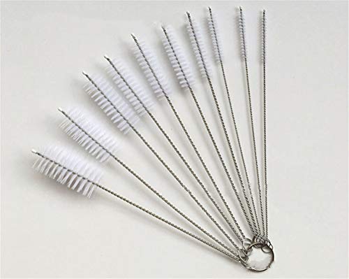 lihai Nylon Straw Brush Cleaner Bottle Tube Pipe Small Long Cleaning,Small Cleaning Brush Set for Awkward Places,Nylon Brush Cleaning Electronic,Baby Bottle Cleaner Brush Set,Pipe Cleaner (White) Cover