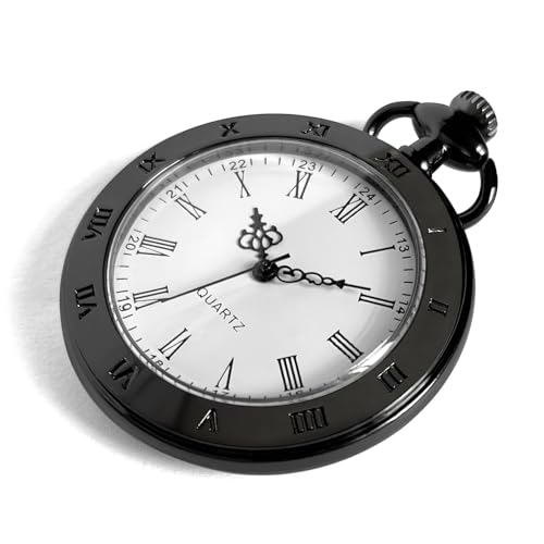 Image of Vintage Pocket Watches for Men with Chains, Analog Pocketwatch for Women Roman No. Gifts for Dad /Grandpa Gifts for Him for Birthday