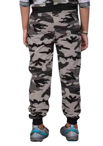 Image of Kids Boys and Girls Cotton 2 Side Pocket Army Print Regular Fit Ankle Length Track Pant Lower.