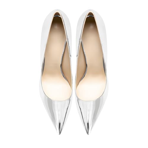 Image of Women's Pointed Toe Shallow Stiletto Heels 4.7 Inch Pumps Wedding Party Banquet Shoes
