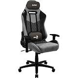 Aerocool DUKEBK AeroSuede krzesło gamingowe, oddychające, regulowane oparcie, czarne, L