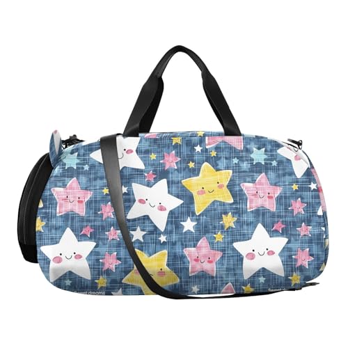 Star Of Good Dreams Duffel Bag with Shoes Compartment Multifunctional Personal Item Travel Bag for Beach Swim Bags Pool Sports2