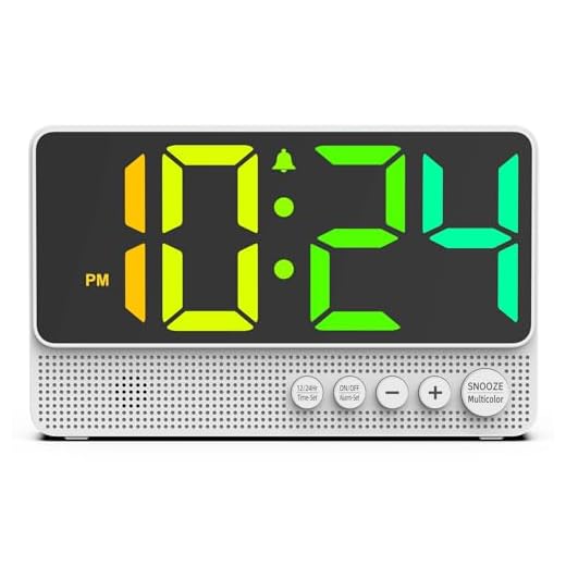 [Simple] Alarm Clock for Bedroom, Small LED Digital Clock with Large Number, RGB Display, Loud Alarm, Modern Electric Cool Clock for Bedside/Desk/Living Room and Kids/Boys/Teens/Seniors/Heavy Sleepers