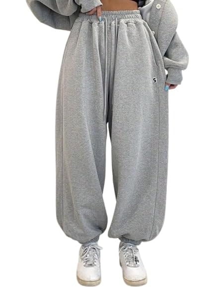Image of Women?s Relaxed Fit Black Track Joggers ? High Waist with Pockets for Sporty & Casual Look
