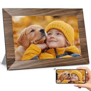 Cornice Digitale Foto 10 Pollici, BWJBSW WiFi Cornice Elettronica, 32 GB Memoria, Schermo Touch IPS HD 1280x800, Condivisione Istantanea di Foto e Video, Rotazione Automatica, Installazione a Parete