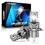 NOVSIGHT H4 LED Headlight Bulb - 90W 30000LM H4 Headlight Bulb, 6500K White Light 12V with Fan, 1:1 Size Plug and Play, IP68 Waterproof, Pack of 2