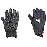 キャプテンスタッグ(CAPTAIN STAG) グローブ 手袋 防風 防寒 ウエットスーツ生地 スリムタイプ スマホ対応 男女兼用 Mサイズ ブラック UX-1039