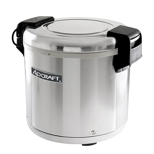Adcraft RW-E50 50 Cup Rice Warmer with Removable Inner Pot, Stainless Steel, 100-Watts, 120v by Adcraft - Used condition - US$162.94