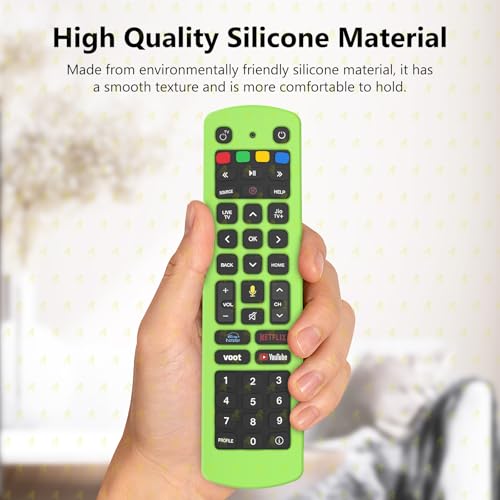 Image of RAYA Silicone Cover Compatible with Jio Tv Set Top Box Remote Protective Case with Lanyard [ Remote NOT Included ] (Green)