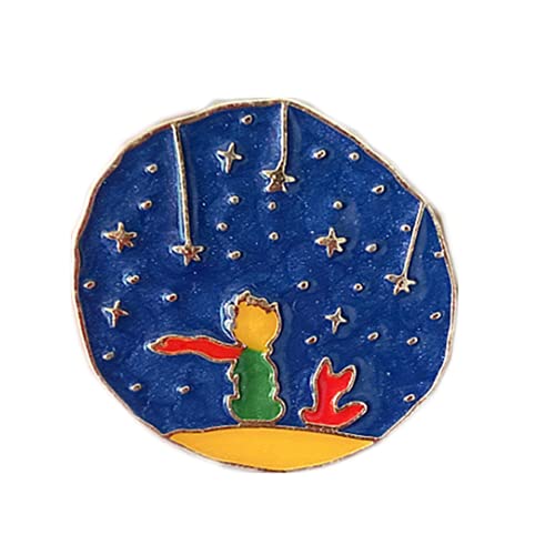 Molinter Broche Petit Prince Brooch Poupée Goutte Huile Insigne Aiguille Pin's Cadeau de Noël, Zinc