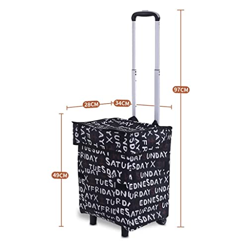 Z-SEAT Faltbarer Einkaufstrolley aus Metall für Lebensmittel Lebensmitteleinkauf mit großem Fassungsvermögen mit Rädern… – Bild 8