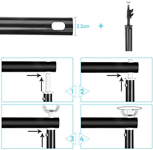 BDDFOTO Backdrop Stand, 2x2M/6.5 * 6.5FT Adjustable Background Support System Kit for Photo Video Studio, Outdoor Photography, Wedding Photography, with Carry Bag
