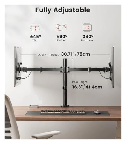 Support pour double écran afin de soulager le mal de dos et ajuster les moniteurs - 3