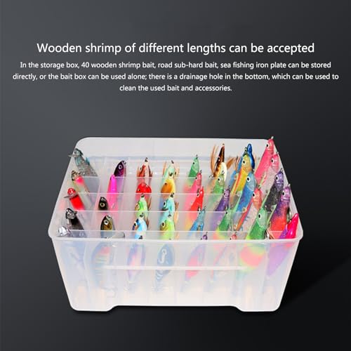 Boîte de pêche avec 40 compartiments en plastique pour calmar et leurres - 7