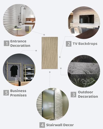 Paneles de pared 3D decorativos para revestimiento texturizado de interiores 5