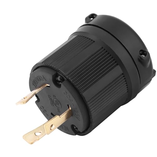 Spacnana NEMA L5-30 Locking Plug, Heavy Duty Design, 30A Waterproof Power Plug for Generators and RVs