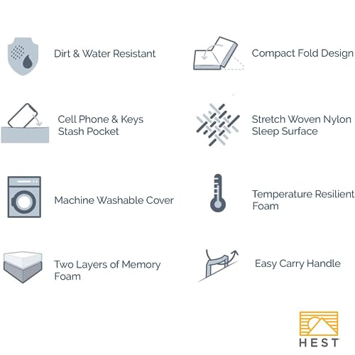 Image of HEST Dually - Portable Camping Mattress, Enhanced Memory Foam, Double Mattress, Sleeps Two
